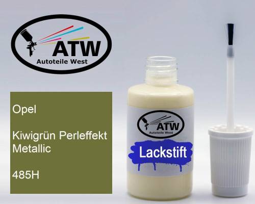 Opel, Kiwigrün Perleffekt Metallic, 485H: 20ml Lackstift, von ATW Autoteile West.